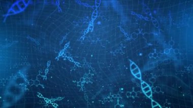 Soyut 3d çokgen kablosuz geleceksel DNA döngüsü 4K.