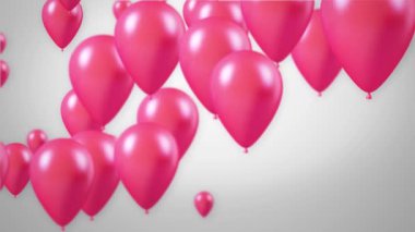 Beyaz arka planda uçan balonlar Alfa Kanalı ile kusursuz bir döngüsel animasyon.