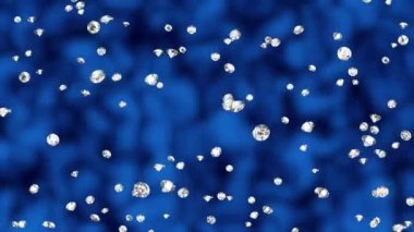 Elmaslar, Mücevherler Mavi Döngü arkaplanına düşüyor Yeşil Ekran.