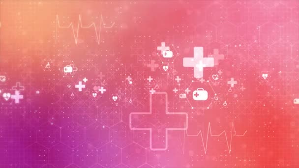 Sanità medica elemento innovativo su sci fi concept loop icona di sfondo — Video Stock
