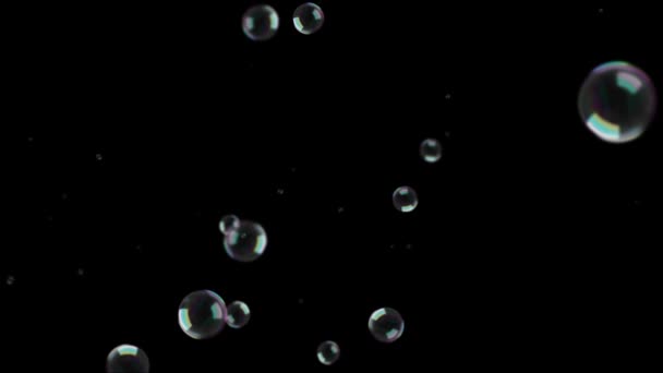 Varias burbujas de aire en el agua levantándose en cámara lenta 4K 3D Green Screen loop Animación — Vídeos de Stock
