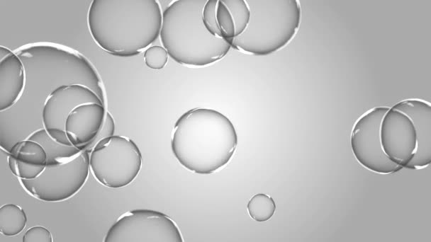 Анотація Реалістична вода Бульбашки Краплі на прозорий білий чистий 4K 3D зелений екран петлі Анімаційний фон . — стокове відео