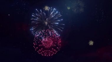 4K Yeni Yıl Havai fişekleri Kutlama döngüsünü kusursuz bir Arkaplan olarak gösteriyor.