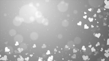 Sevgililer Günü Beyaz Kalpler 'in Kusursuz Döngüsü Animasyon Çerçevesi.