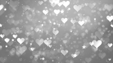 Soyut Güzel Uçan Daire Bokeh ve Işık Işını Beyaz Döngü Arkaplan Canlandırması.