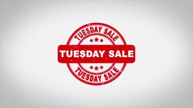 Salı günü İndirim İmzalı Metin Mühürleme Mühür Mühürleme Animasyonu.