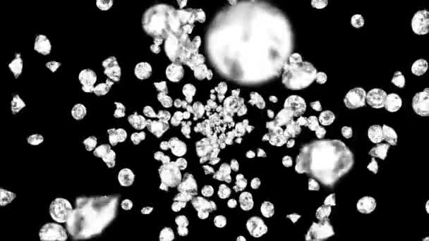 Repülő briliáns gyémánt hurok kereskedelmi Promo, különleges esemény és ünnepi köszöntés. — Stock videók
