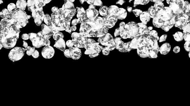 Blauer Diamant Partikel Brechungsschleife Hintergrund Animation Grüner Bildschirm. — Stockvideo