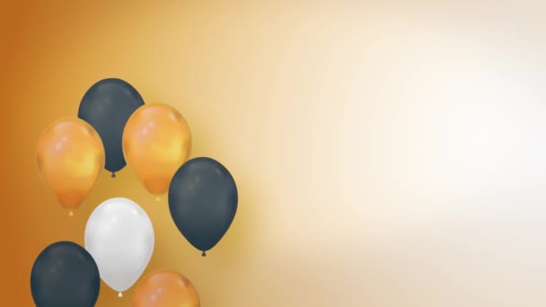 Barevný balón plovoucí na modrém pozadí Animace alfa — Stock video