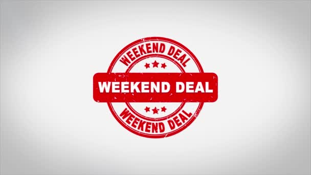 Weekend Deal Signierter Stempeltext Animation. — Stockvideo