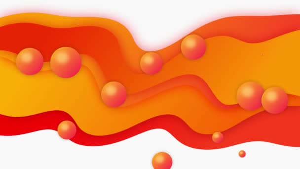 Liquide Fluide dégradé jaune moderne orange formes abstraites boucle animation de fond — Video