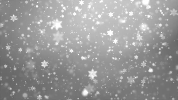 Zimní dovolená Snow Loop pozadí. Christmas Abstract Backdrop Snowflakes — Stock video