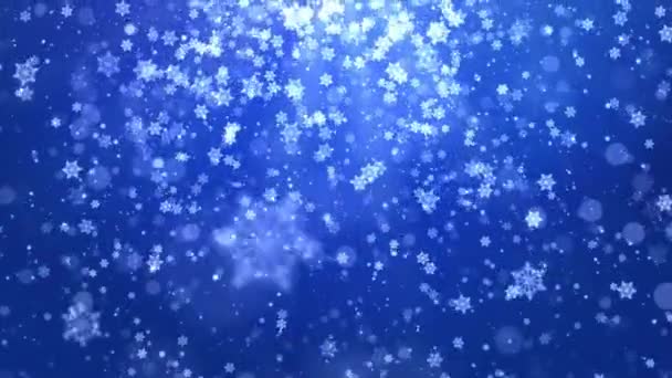Moda śnieg dekoracji projekt pętli niebieskie tło — Wideo stockowe
