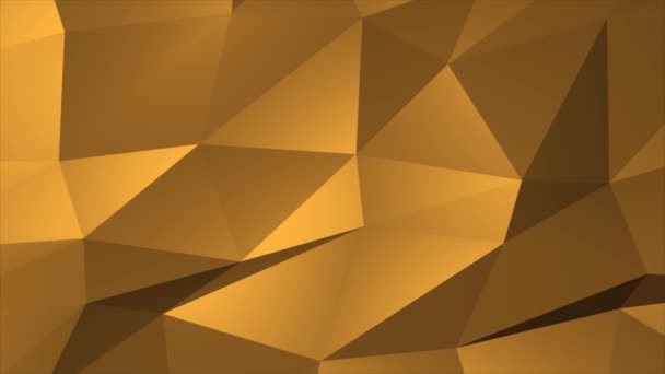 Gold Low poly krystal gradient zářící hrany Mnohoúhelník pozadí. — Stock video