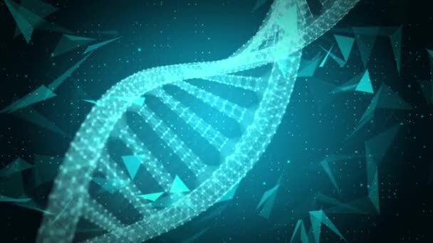 Abstrakt teknik vetenskap koncept modern DNA människa digital på hi tech binär bakgrund — Stockvideo