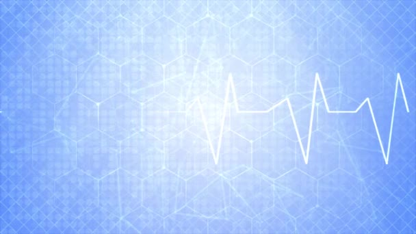 Heartbeat on black isolated EKG line monitor Loop Background 4K. — Stock Video