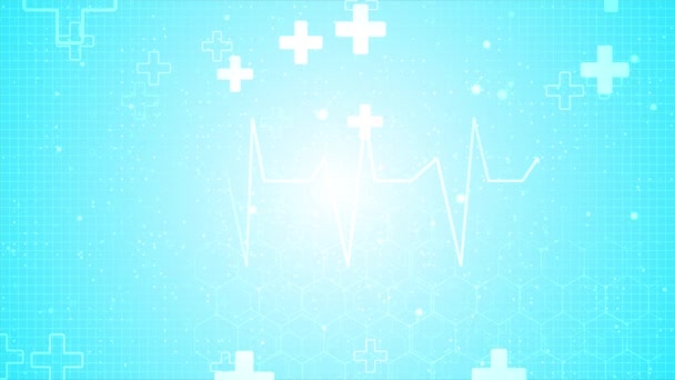 Medyczna opieka zdrowotna innowacyjny element na sci fi pętli koncepcji tle ikony — Wideo stockowe