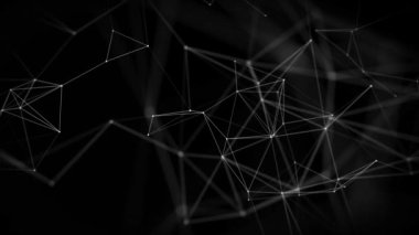 Soyut Döngü Arkaplanı Plexus Dijital Mavi Renk Dalgası Üçgenleme Şekilleri.