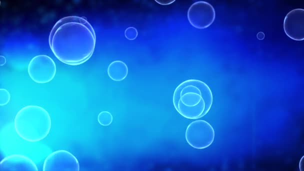 Burbujas de jabón de aire blanco limpio 4K 3D Green Screen loop Animación Fondo azul — Vídeos de Stock
