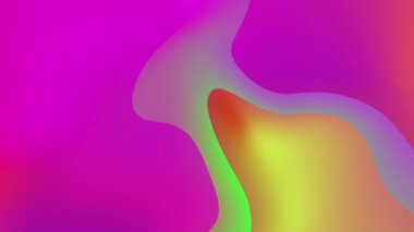 Holografik kırmızı ve menekşe rengi akışkan dalgalar soyut hareket grafik tasarımı