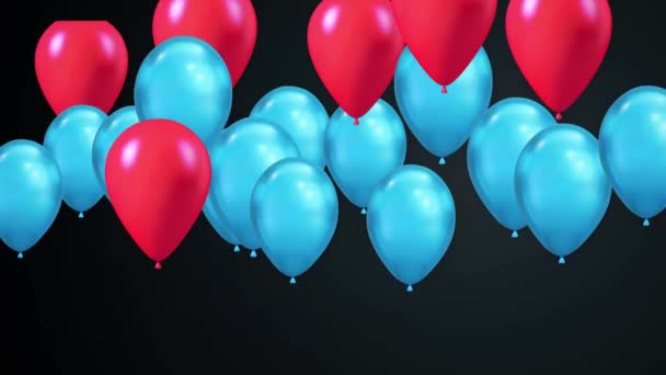 Animação 3D abstrata de balões multicoloridos Fundo de transição Loop Alpha Channel. — Vídeo de Stock
