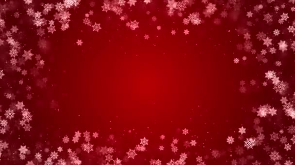 눈이 내리는 골조 조명 입자 크리스마스, 새해 루프 애니메이션 배경 — 비디오