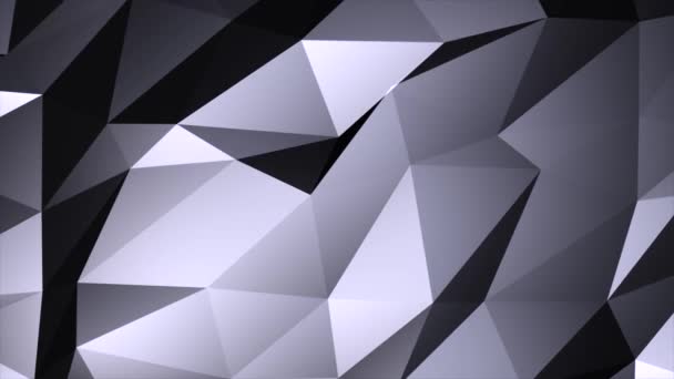Αφηρημένη γεωμετρικά τρίγωνα χώρο χαμηλό πολυ πολυγωνικό βρόχο φόντο που συνδέει τελείες, σχήματα γραμμές. — Αρχείο Βίντεο