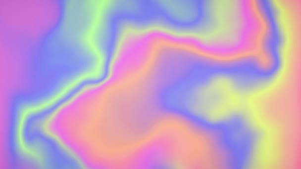 Astratto colorato ondulato olografico Looped animazione sfondo. — Video Stock