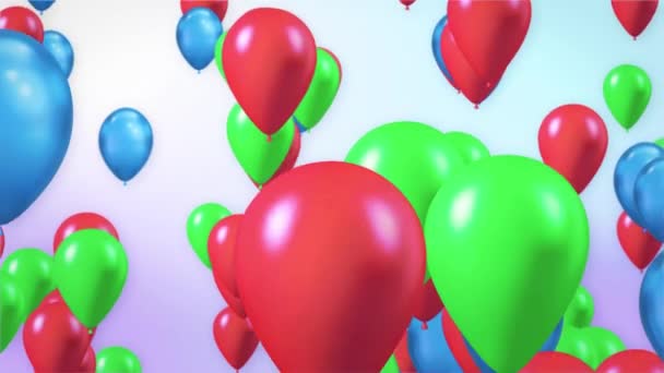 Bright Abstract background of jumble of Rainbow Colored Balloons Loop Animation With Alpha Channel. — Stock Video