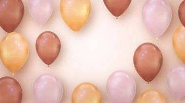 Mavi arkaplanda yüzen renkli Balon Canlandırma Alfa