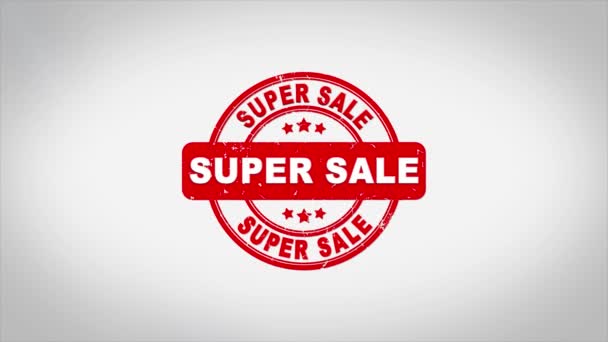 Super Sale Signierter Stempeltext Animation. — Stockvideo