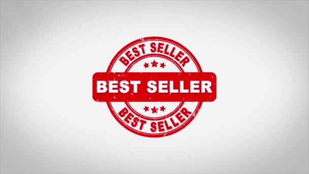 Best Seller Firmato Stampaggio testo Timbro di legno Animazione. — Video Stock