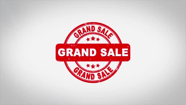 Grand Sale Aláírt bélyegző szöveg Fa bélyegző Animáció. — Stock videók