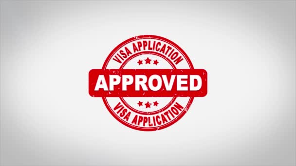 Visa Application Approved Signed Ramping Text Wooden Stamp Animation. — Stock video