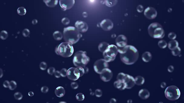 Abstrait Bulles d'air dans l'eau Bleu 4K 3D Green Screen loop Animation background. — Video