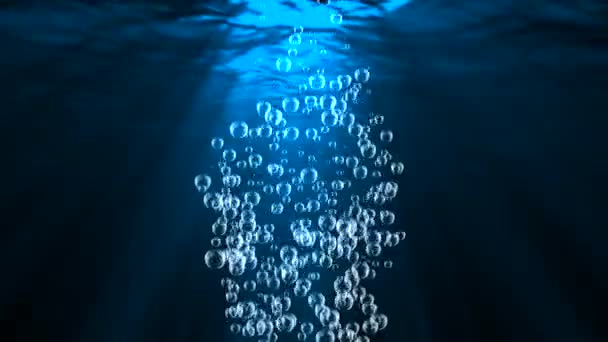 Abstrakt Big Air Water bubbla ring sprider bubblor över en svart Animation 4K 3D Grön skärm loop . — Stockvideo