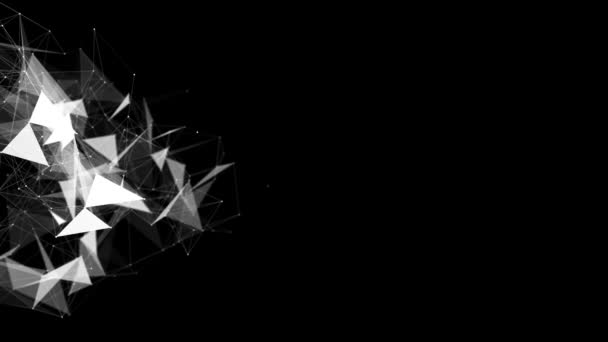 Абстрактный многоугольный фон Петли с соединяющими точками и линиями. — стоковое видео