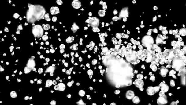 Літаючі блискучі прикраси Блискучі діаманти дорогоцінний камінь на фоні Смарагдової зеленої петлі 3D . — стокове відео