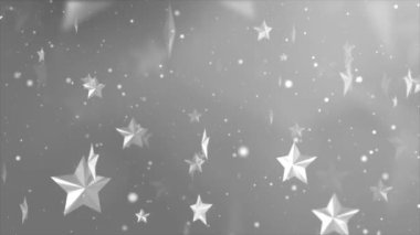 3D hareketli parçacıklar yıldız, üçgen şekilli yüzen döngü 4K Canlandırması.