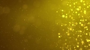 Parlayan Bokeh ışık parçacıklarıyla uçan güzel, ışıldayan yüzen konfetiler..