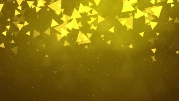 Beautiful Bokeh Circles Rain Fall Light Ray Slow Motion Dust Golden Particles Loop Background — Stock Video