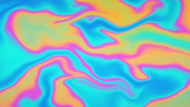 Abstracto azul y púrpura neón Gradiente holográfico que fluye ondas líquidas de fondo. — Vídeos de Stock