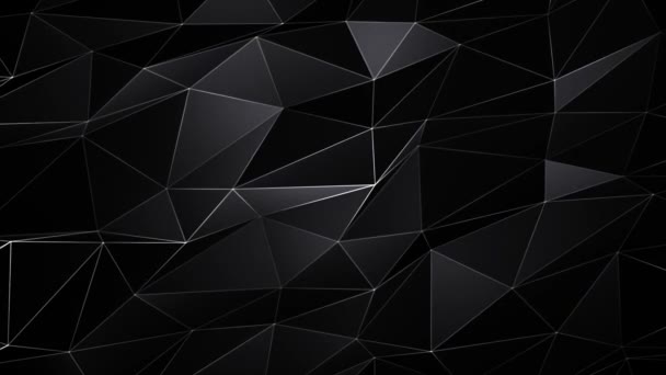 Padrão poligonal abstrato de 4K de triângulos Loop Apresentação de fundo escuro. — Vídeo de Stock