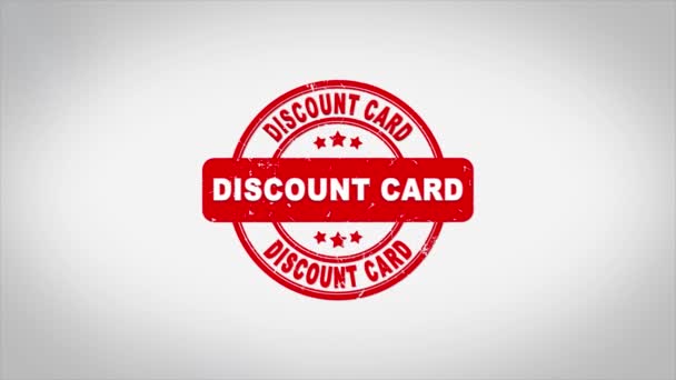 Discount Card Signierter Stempeltext Animation für Holzstempel. — Stockvideo