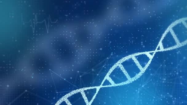 Helsetjenester og begreper om innovasjon i medisinsk DNA-teknologi - bakgrunnsdesign. – stockvideo