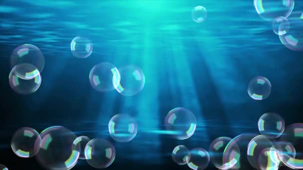 Abstract Beautiful Motion of Underwater Air bubbles cloud 4K 3D Green Screen loop Animation. — Stock Video