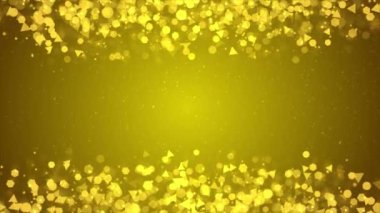 Parlayan Bokeh ışık parçacıklarıyla uçan güzel, ışıldayan yüzen konfetiler..