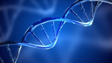 Dijital DNA genomu çift sarmal döngü animasyonu 4k 3B Arkaplan.