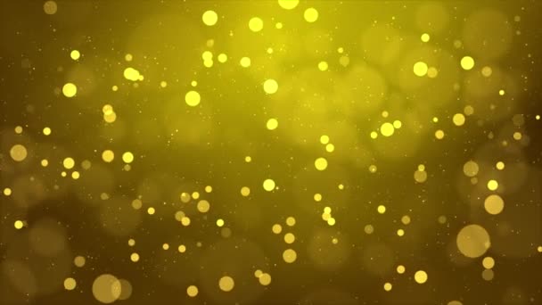 4K Beautiful Bokeh Floating Golden Dust Particles with Flare loop 3D Background — Stockvideo