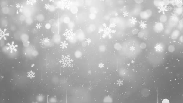 천연 겨울 크리스마스 루프 4K 백설, 눈송이. — 비디오